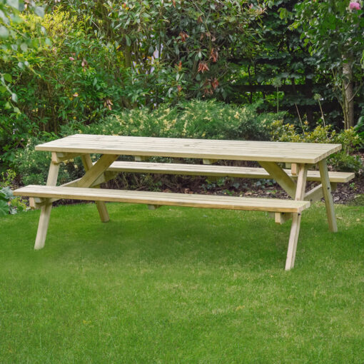 Oakham 6ft Picnic Bench - L183 x W140 x H72.5 cm - Light Green