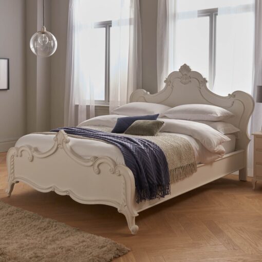 Ornate French Style White Bed