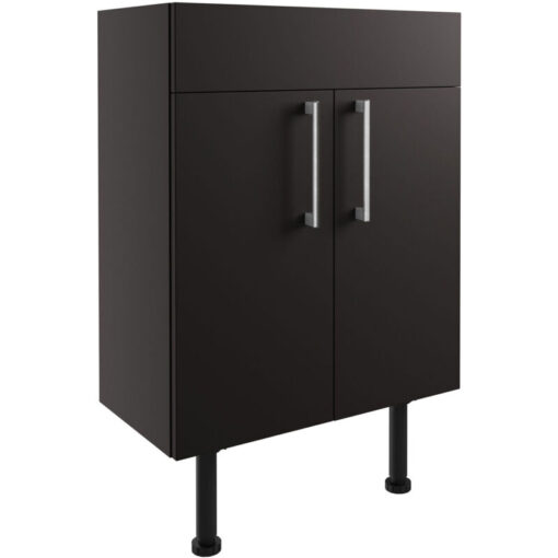 Oslo Floor Standing 2-Door Vanity Unit 600mm Wide - Matt Graphite Grey - Signature