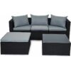 Outdoor Rattan Garden Furniture Set Malaga Conservatory Patio Sofa coffee table Black with cover - Evre