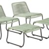 Pacific Pang Pair of Garden Chair with Stools - Green