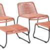 Pacific Pang Pair of Garden Chair with Stools - Orange