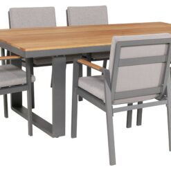 Pacific Stockholm 6 Seater Aluminium Patio Set - Grey