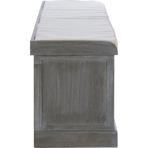 Premier Housewares - Bench Antique Storage Bench With Cushion Pine Wood Bench with Storage Bench Seat Grey Finish Storage with Seat w120 x d40 x h50cm