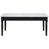 Premier Housewares - Coffee Table White Marble Top with Black Frame Modern Coffee Table for Living Room Black Coffee Tables Living Room Pieces w110 x