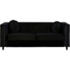 Premier Housewares - Farah 3 Seat Black Velvet Sofa