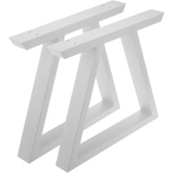 Primematik - Rectangular feet for table and stool. White steel legs 300 x 80 x 430 mm 2-pack