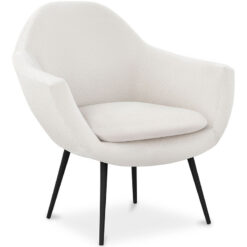 Privatefloor - Armchair with Armrests - Upholstered in Boucle Fabric - Eila