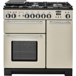 RANGEMASTER Estate 90 EST90DFFIV/C Dual Fuel Range Cooker - Ivory & Chrome, Silver/Grey,Cream