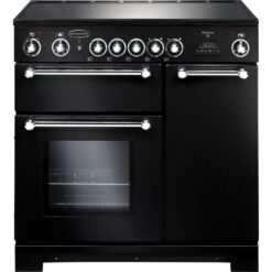 RANGEMASTER Kitchener 90 Electric Ceramic Range Cooker - Black, Black