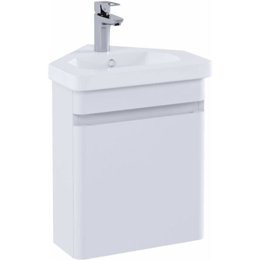 Rak Ceramics - rak Resort Wall Hung Corner Vanity Unit with Basin 450mm Wide - Matt White