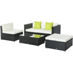 Rattan Garden Furniture Patio Wicker Conservatory Outdoor Sofa Chair Set 5PC New