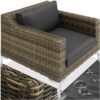 Rattan Garden Furniture Villanova, Armchair - sofa for garden, rattan furniture, garden corner sofa - Mottled Anthracite