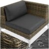 Rattan Garden Furniture Villanova, left corner chair - sofa for garden, rattan furniture, garden corner sofa - Mottled Anthracite