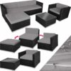 Rattan garden furniture Milano - black/grey - black/grey