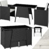 Rattan garden furniture set Lausanne (2 chairs & 1 table) - garden tables and chairs, garden furniture set, outdoor table and chairs - black - black