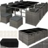 Rattan garden furniture set New Orleans - garden tables and chairs, garden furniture set, outdoor table and chairs - grey