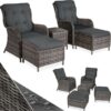 Rattan garden set Benissa w/ aluminium frame (2+2) - Rattan garden furniture set, rattan garden furniture, rattan furniture - mottled grey/grey