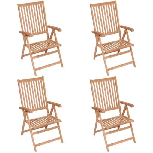 Reclining Garden Chairs 4 pcs Solid Teak Wood vidaXL