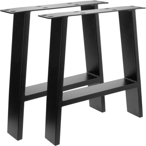 Rectangular legs for small table of black steel 400 x 80 x 430 mm 2-pack - Primematik