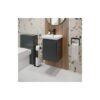 Regis Bathroom Grey Gloss Vanity Unit and Basin Sink Storage Furniture Cabinet - 400mm Wall Hung