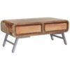 Retro Metal & Wood Coffee Table - Two-Tone