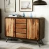 Retro Metal & Wood Sideboard - Two-Tone