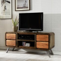 Retro Metal & Wood TV Cabinet