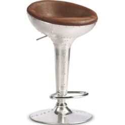 Round Metal Stool - Aviator Style - 70cm - Aviator