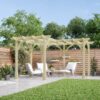 Rutland County Garden Furniture Ltd - Corner Pergola - Wood - L360 x W360 cm - Light Green