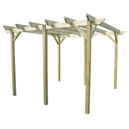 Rutland County Garden Furniture Ltd - Garden Pergola 6 Posts - Wood - L360 x W420 x H270 cm - Light Green