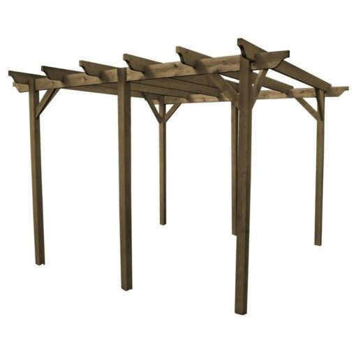 Rutland County Garden Furniture Ltd - Garden Pergola 6 Posts - Wood - L480 x W720 x H270 cm - Rustic Brown