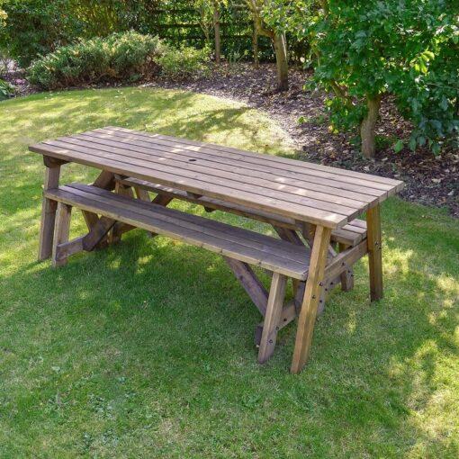 Rutland County Garden Furniture Ltd - Oakham 6ft Picnic Table and Bench Set - L183 x W91 x H72 cm - Rustic Brown