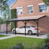 Rutland County Garden Furniture Ltd - Polycarbonate Roof Car Port 4 Post - Wood - L250 x W722 cm - Rustic Brown