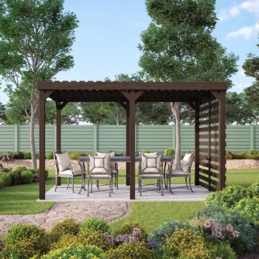 Rutland County Garden Furniture Ltd - Shade Pergola - Wood - L240 x W360 cm - Rustic Brown