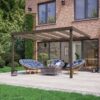 Rutland County Garden Furniture Ltd - Wall Mounted Box Pergola - Wood - L360 x W480 x H270 cm - Rustic Brown