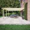 Rutland County Garden Furniture Ltd - Wall Mounted Double Premium Pergola 3 Posts - Wood - L480 x W600 x H270 cm - Light Green