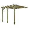 Rutland County Garden Furniture Ltd - Wall Mounted Premium Pergola 3 Posts - Wood - L180 x W480 x H270 cm - Light Green