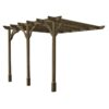 Rutland County Garden Furniture Ltd - Wall Mounted Premium Pergola 3 Posts - Wood - L360 x W720 x H270 cm - Rustic Brown