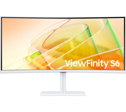 SAMSUNG ViewFinity S6 LS34C650TAUXXU Wide Quad HD 34" Curved VA LCD Monitor - White, White