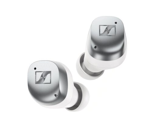 SENNHEISER Momentum MTW4 Wireless Bluetooth Noise-Cancelling Sports Earbuds - White & Silver, Silver/Grey,White