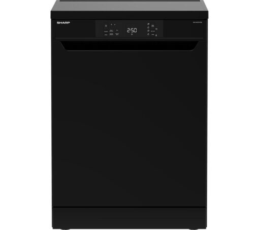 SHARP QW-NA1CF47EB-EN Full-size Dishwasher - Black, Black