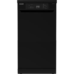 SHARP QW-NS1CF49EB-EN Slimline Dishwasher - Black, Black