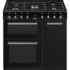 SMEG Concert CX93GMBL 90 cm Dual Fuel Range Cooker - Black, Black