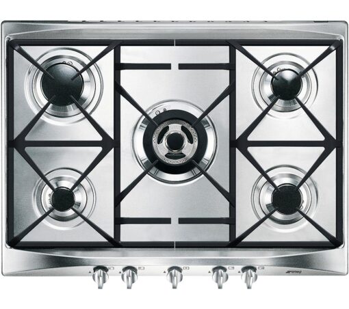 SMEG Cucina SR275XGH2 69 cm Gas Hob - Stainless Steel, Stainless Steel