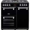 STOVES Ellingwood 90DFT Dual Fuel Range Cooker - Black & Chrome, Black