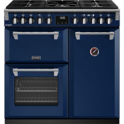 STOVES Richmond Deluxe D900DF 90 cm Dual Fuel Range Cooker - Blue & Chrome, Blue