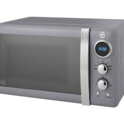 SWAN Retro SM22030LGRN Solo Microwave - Grey, Silver/Grey