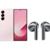 Samsung Galaxy Z Fold6 & Galaxy Buds3 Wireless Bluetooth Noise-Cancelling Earbuds Bundle - 256 GB, Pink, Pink