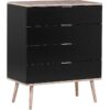 Scandinavian Chest of Drawers Storage Cabinet Sideboard Wooden Legs Black Walpi